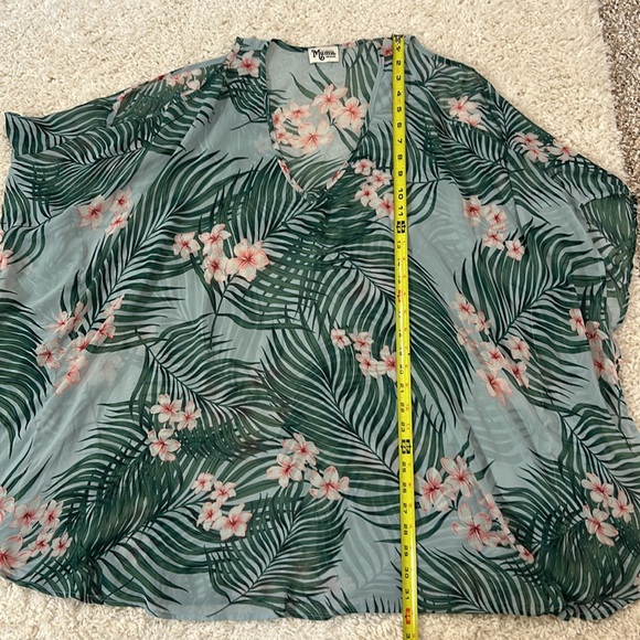 SHOW ME YOUR MUMU M boho palm vacay top/swim cover in kimono style—see pics EUC - Picture 3 of 5
